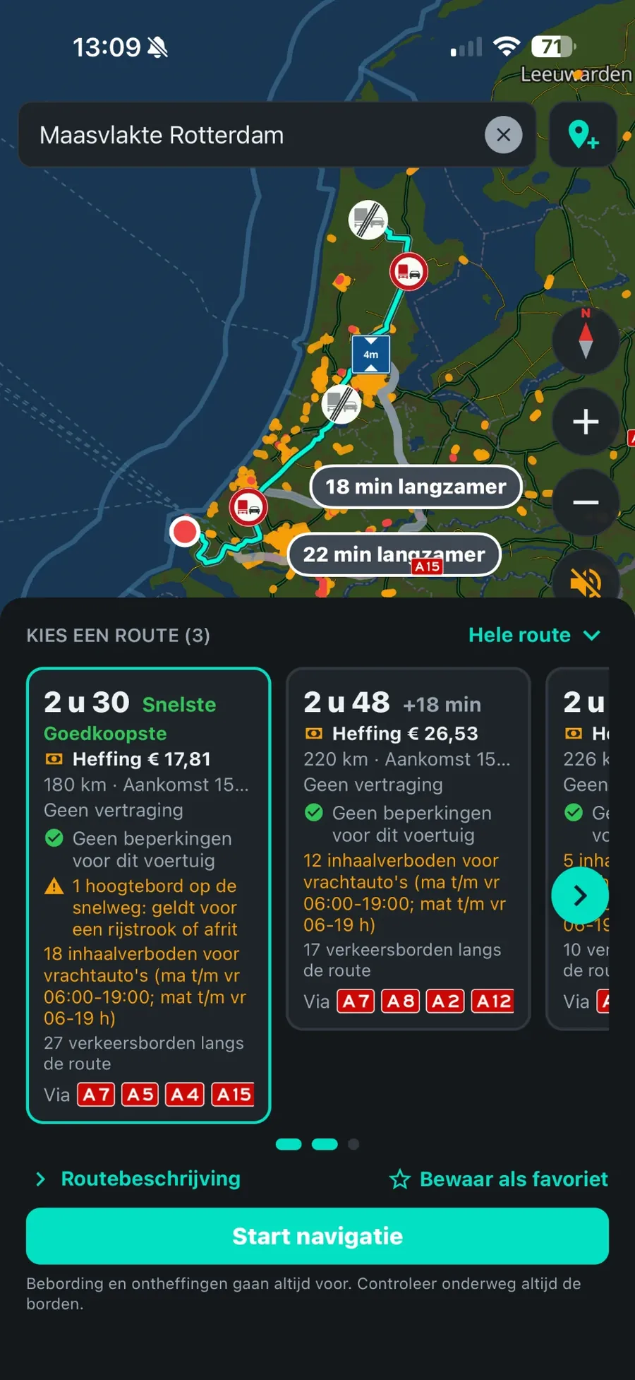 Routes vergelijken